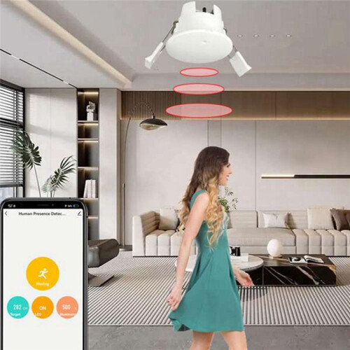 Tuya Zigbee Millimeter Wave 24GHz  Motion Sensor Human Presence Detector with Luminance/Distance Detection AC220V 2