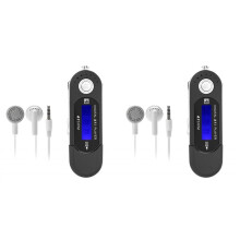 2X MP3 Player with Earphone 8GB, Portable Music MP3 USB Player with LCD Screen FM Radio for Walking Running (Black)