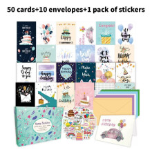 Cartes d'anniversaire avec enveloppes et autocollants pack décoratif de voeux accessoires