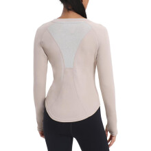 Damen-Sportshirt Thermisch Langarm Wärme Atmungsaktiv Khaki 3XL — damska koszulka termo, sportowa odzież khaki