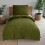 Bedding Set with Fitted Sheet 3-Piece Set Soft 135x200 cm Olive — bedding 135x200, bedding set, microfiber bedding 1