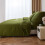 Bedding Set with Fitted Sheet 3-Piece Set Soft 135x200 cm Olive — bedding 135x200, bedding set, microfiber bedding 2