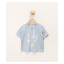 (Blue,100cm)T-shirt unisexe bébé manches courtes avec matière coton doux pour jouer par temps chaud