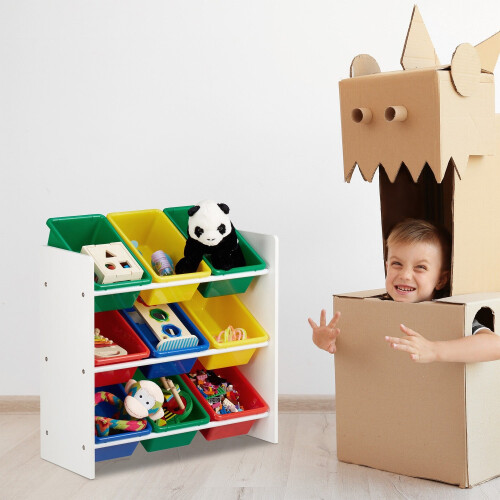 Children's Storage Shelf with Bins 2