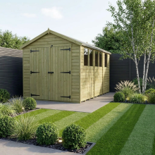 8 x 13 Apex Shed Tanalised (Double Door, With Windows)
