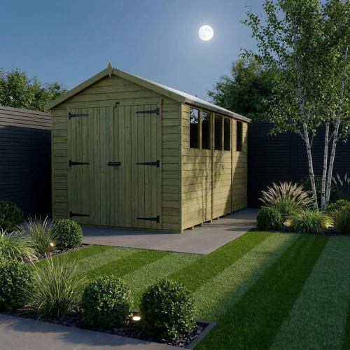 8 x 13 Apex Shed Tanalised (Double Door, With Windows) 2