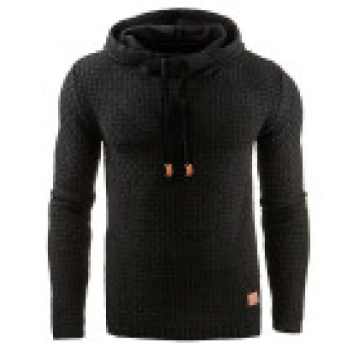 (Black,L)Herren Warme Jacke Outwear Pullover Hoodies Mantel Sweater Kapuzenpullover Pulli