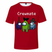 (Red,XL)Camiseta Among Us Game Imposter Crewmate masculina feminina adulta manga curta