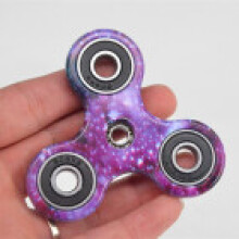 (Purple)Three Fingered Colorful Finger Gyro Toy Camouflage Pattern Stress Fun Relief