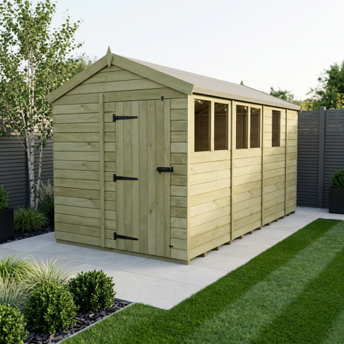 8 x 13 Apex Shed Tanalised (Single Door, With Windows)