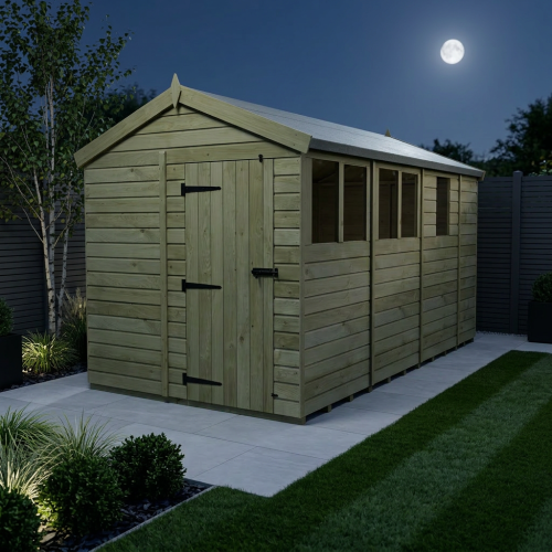 8 x 13 Apex Shed Tanalised (Single Door, With Windows) 2