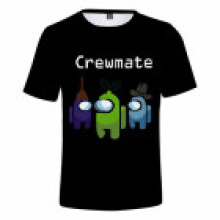 (Black,2XL)Camiseta Among Us Game Imposter Crewmate masculina feminina adulta manga curta