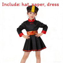 (Red Girl,XL)Unisex Zombie Cosplay Outfit With Belt And Yellow Patches For Themed Cosplay And Parties Halloween