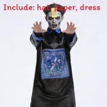 (Yellow Man,L)Unisex Zombie Cosplay Outfit With Belt And Yellow Patches For Themed Cosplay And Parties Halloween