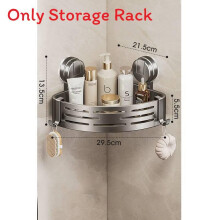 (Gray Single Layer)Abs Bathroom Shelf With Hooks Wall Mount For Bathroom Toilet Washroom Storage