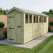 4 x 19 Apex Shed Tanalised (Single Door, With Windows)
