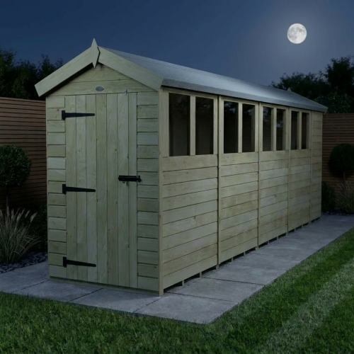 4 x 19 Apex Shed Tanalised (Single Door, With Windows) 2