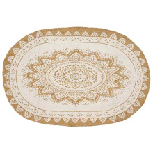 vidaXL Area Rugs Floral Natural with White Print 152 x 245 cm Jute