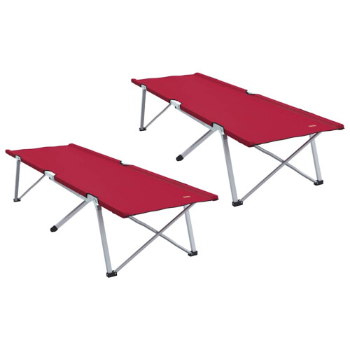 VidaXL vidaXL Folding Camping Bed Folding 2 pcs Red 194 x 62.5 x 42.5 cm 1