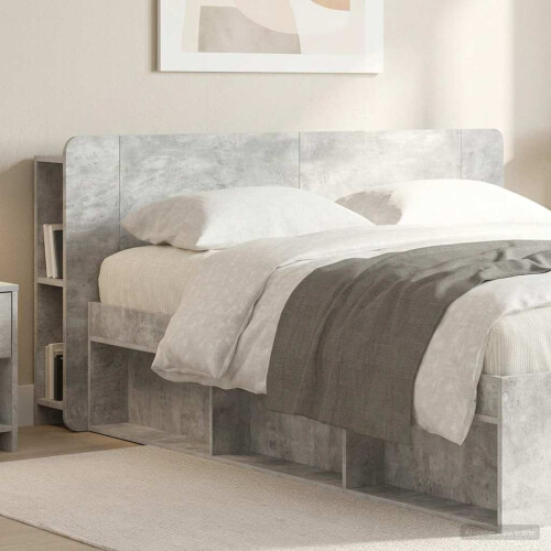 VidaXL vidaXL Headboard Cabinet with Storage Concrete Grey Engineered Wood