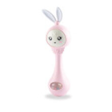 (Pink)Baby Grinding Teeth And Musical Rattle With Light And Rabbit Appearance Play For