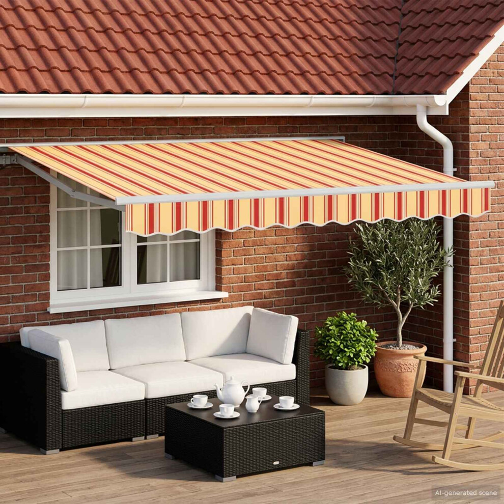Vidaxl Manual Awning Frame With Leds 3.5 X 2 M
