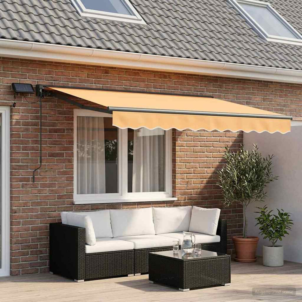 Vidaxl Manual Awning Frame With Leds Sand 3.5 X 2 M