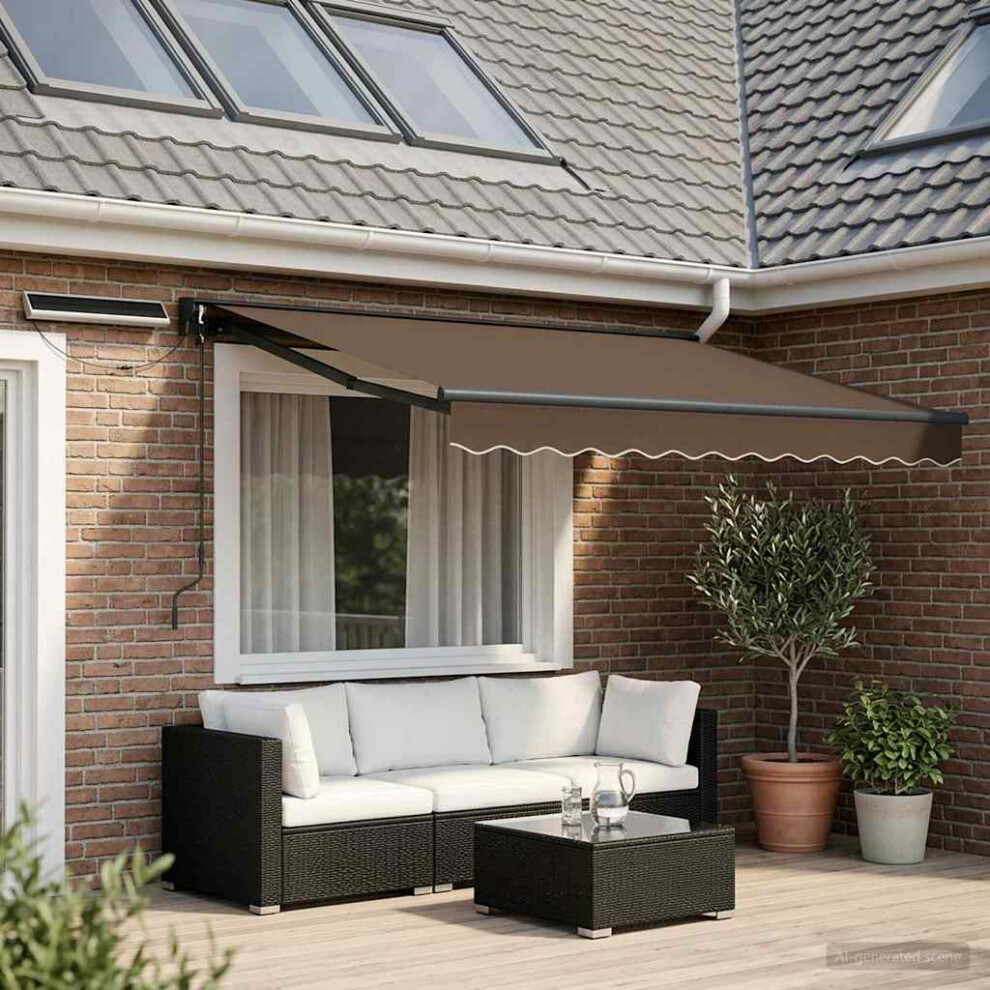 Vidaxl Electric Retractable Awning Taupe 3.5 X 2.5 M