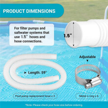 1.5inch X 59inch Pool Hoses-Skimmer Pool Hoses for Pool Pump Filter,Pump Hoses Tubes for Above Ground Pool Sand Filter