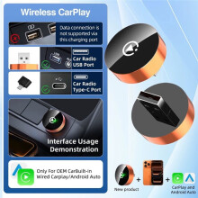 2-in-1-Adapter für Kabelloses CarPlay und für Android Auto, Stecker und Spielen Schnelle Automatische Wiederverbindung Wandelt Kabelgebundene