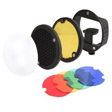 Kit D'Accessoires Photo Comprenant un Filtre de Couleur, un Réflecteur et un Diffuseur en Nid D'Abeille pour Flash pour YONGNUO (Remplace le VS