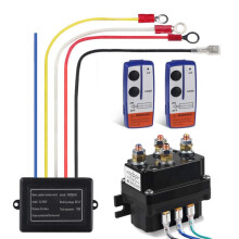 Relais Contacteur Solénoïde de Treuil 12 V 250 A + Kit de Télécommande Sans Fil (2 Pièces) pour Camions, Motos et Véhicules Tout-Terrain