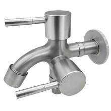 Doppel-Auslass-Wasserhahn Multifunktionaler Doppel-Auslass-Wasserhahn Geeignet für Waschbecken und Waschmaschinenanschluss
