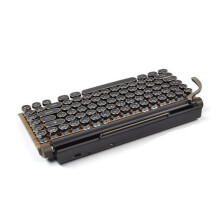 83 Keys Gaming Keyboards Retro Typewriter Keyboard Wireless Keyboard USB Mechanical Punk Keycaps for PC, A