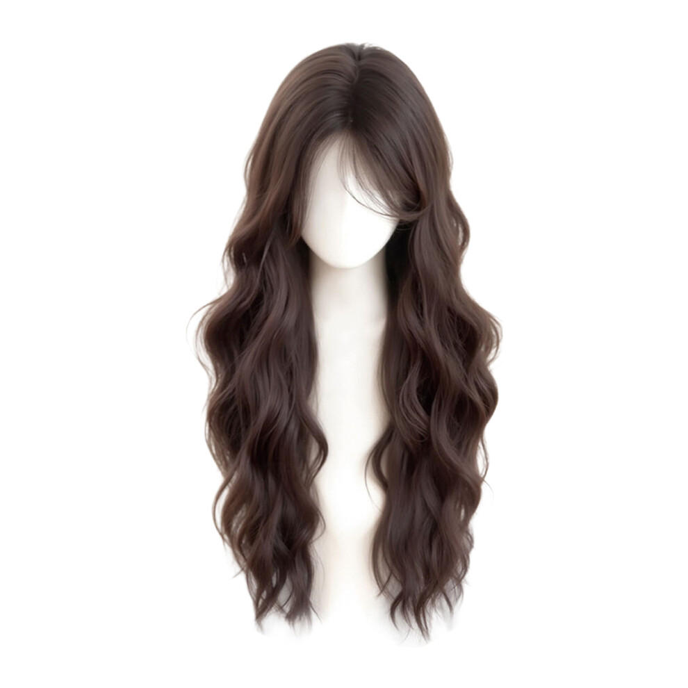 Dcph-Clothing (Brown Black) 60Cm Curly Lace Front Wig, Heat Resistant, Natural Black/Brown