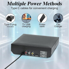 Lettore DVD 1080P Full HD USB TV Lettore di Dischi CD VCD EVD MP3 RW con Telecomando AV Compatibile Spina EU