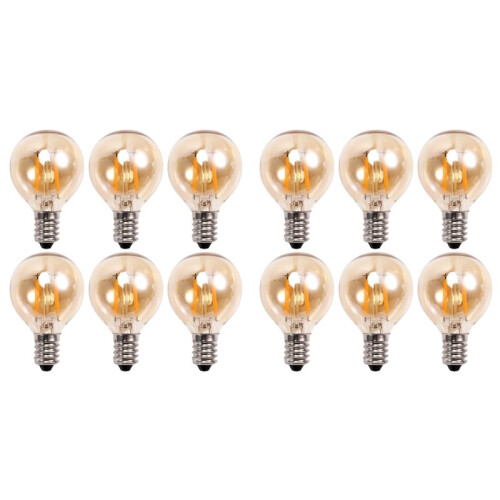 12Pcs 1.5W LED G40 Replacement Bulb 220V Retro Globe Gold Dimmable Bulb for Indoor/Outdoor String Lights E14 Base