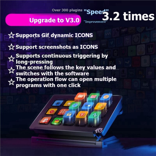 StreamDeck V3 15 Touches avec Écran, Console, Clavier Personnalisable, Boutons Macro, Visualisation, Diffusion en Direct, Cadeau 1