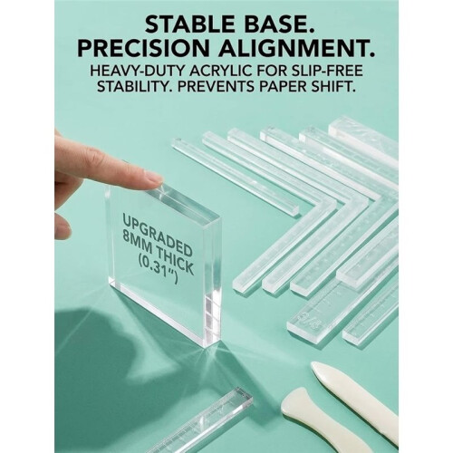 Alignment Guides for Card Making,Paper Crafting Alignment Guides for Card Making with Bone Folder & Crease 2