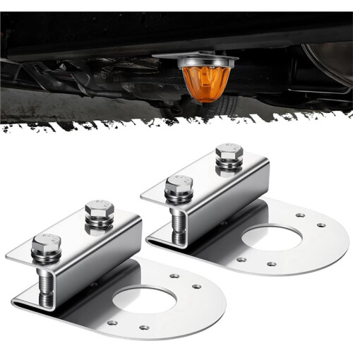 2Pcs Straight Down Watermelon Light Under Glow Frame Brackets, Clamp-, No-Drill Stainless Steel Mounts 1