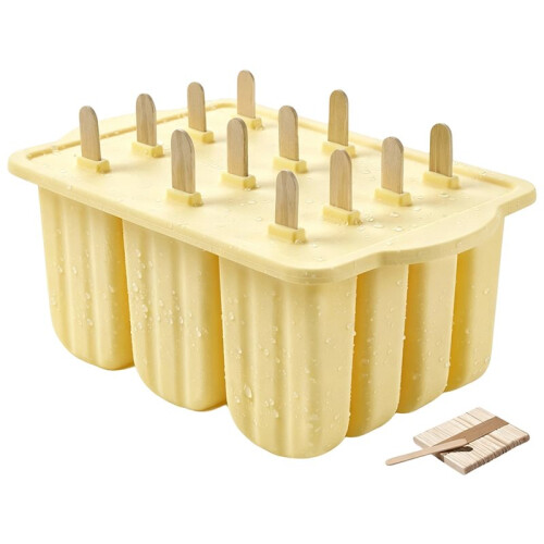 Molds, 12 Pieces Silicone  Molds with 50PCS  Sticks Molds Easy-Release 1