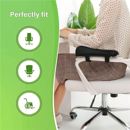 2 Cuscinetti Ergonomici per Braccioli, Copribraccioli per Sedia da Ufficio, Cuscino di Supporto per Gomiti per Computer e Gaming 2