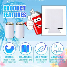 30 Weiße Kühlhüllen - Großpackung mit Sublimationsdruck für Getränke, Partys und DIY-Projekte