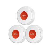 Lot de 3 Boutons SOS WiFi Tuya à une Touche: Alarme de Sécurité Sans Fil D'Urgence, Dispositif Anti-Panique pour Personnes Âgées et Enfants,