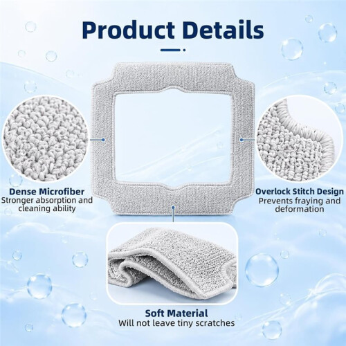 12 Pack Replacement Mop Pads for  WINBOT MINI2 Window Cleaning Robot, Washable & Reusable Microfiber Mop 2