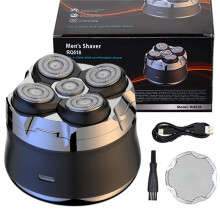 Rasoir Électrique à Adsorption Magnétique avec Verrouillage de , 2 Vitesses, Lame Flottante 5D, Tondeuse pour Crâne Rasé, Rechargeable, Noir
