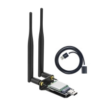 SIM7600G-H-M.2 SIMCom 4G LTE Cat-4 Module with Antenna+USB Expansion Board+Mounting Plate GNSS M.2 Connector