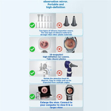 Otoscope Ear Camera with 1.38" Screen, 1000W HD Ear Scope & 6 LED Lights for Adult Kid and Pet, Photo & Video