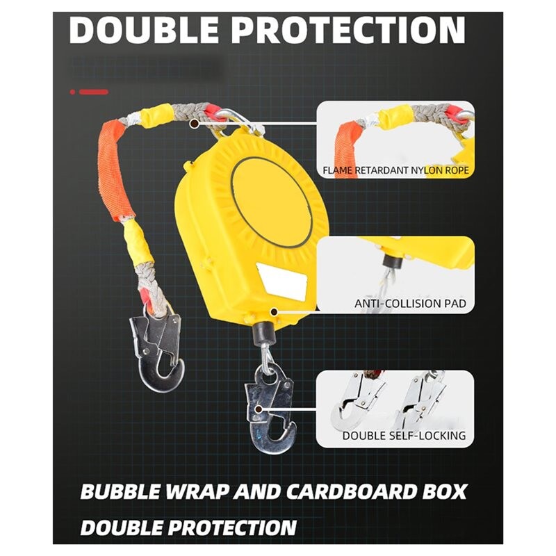 Wire Rope For Fall Protection Self Retracting Safety Lanyard Fall Arrester Fall Protection with Alloy ...