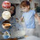 12inch Stainless Steel Semi-Automatic Whisk, Hand Push Rotary Blender Egg Whisk, Mixer Stirrer Kitchen Tool Red 7